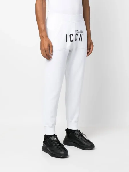 Pantaloni Dsquared2 cu imagine alb