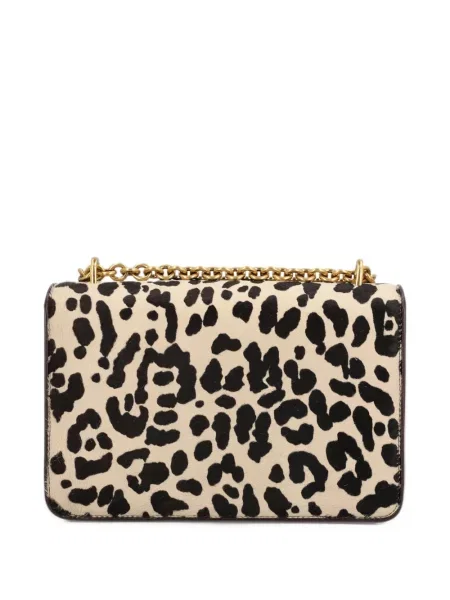 Geantă Valentino Garavani cu imagine cu model leopard maro