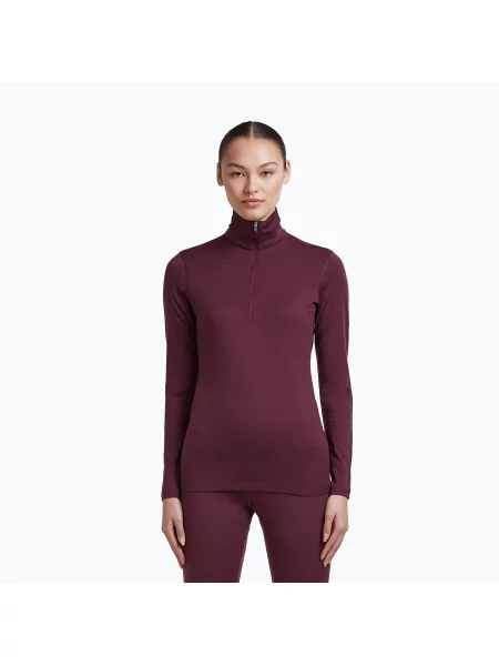Bluză termoactivă pentru femei Icebreaker Oasis LS Half Zip dark berry