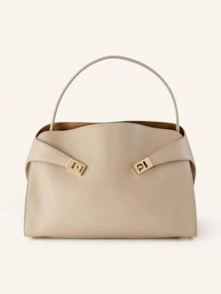 Ferragamo Torebka Hug Soft beige beżowa