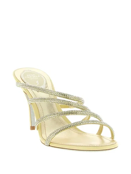 Sandale Rene Caovilla de cristal auriu