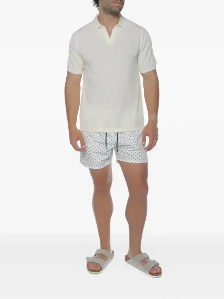 Tricou Mc2 Saint Barth cu decolteu în V plasă alb