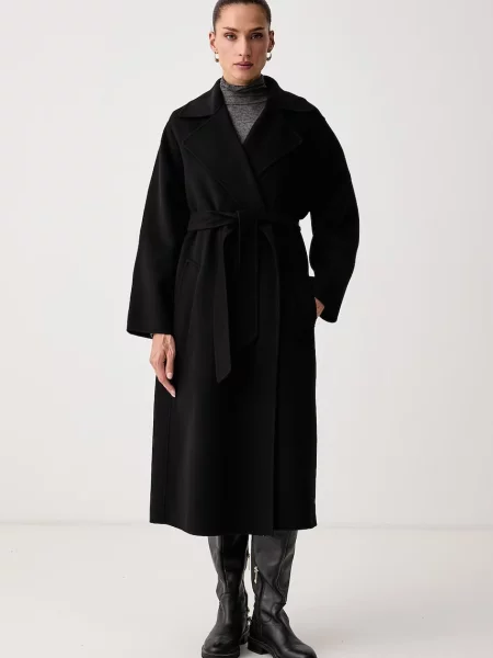 Weekend Max Mara palton pentru femei din lână WKDOPEROSO negru