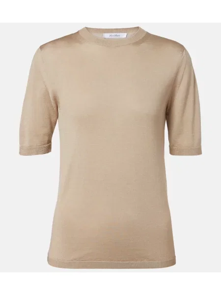 Pulover Max Mara de mătase bej