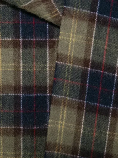Кариран шал Barbour с ресни зелено