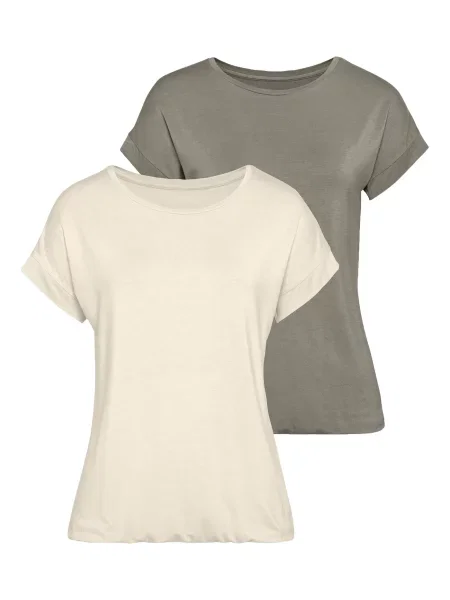 VIVANCE Tricou / verde bej
