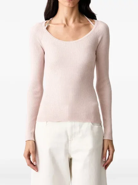 Lung top Guess cu autograf roz