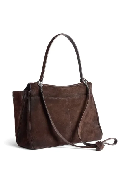Top Balenciaga din piele de căprioară maro