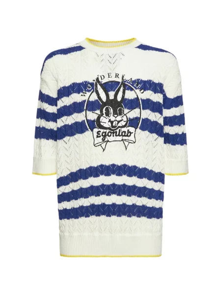 Раирана тениска Egonlab на райета бяло