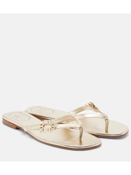 Chiloți tanga Roger Vivier din piele