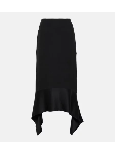 Fustă midi Toteme din satin până la genunchi negru