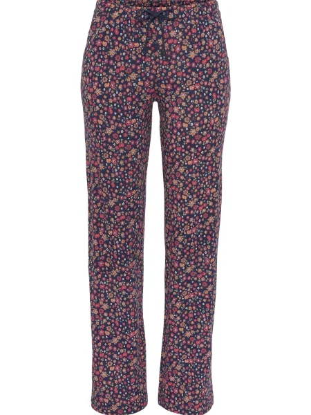 S.Oliver Pantaloni de pijama bleumarin / portocaliu roșu