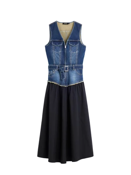 Desigual Košeľové šaty námornícka / denim modrá