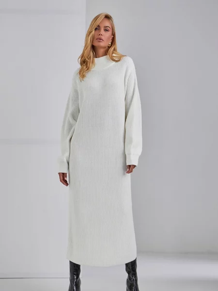 Сукня міді TrikoBakh молочний вовна/поліестер