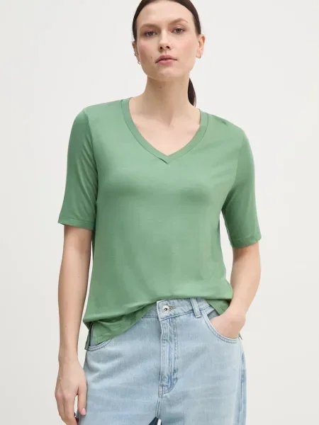 United Colors of Benetton basic tričko s viskózou zelené
