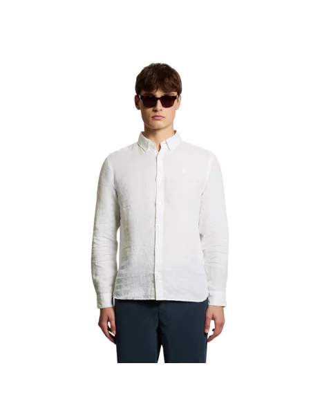 Lniana koszula Lyle & Scott biała