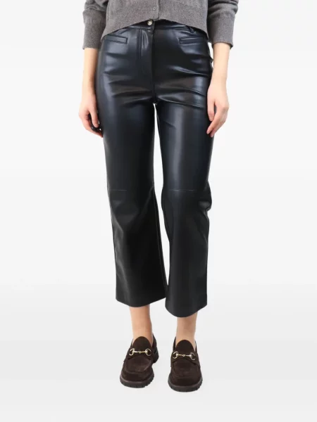 Pantaloni Wyse din piele negru