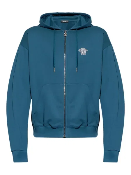 Суичър с качулка Versace синьо