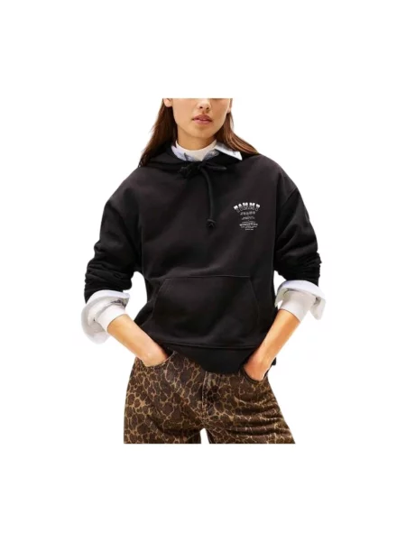 Bluza z kapturem Tommy Hilfiger czarna