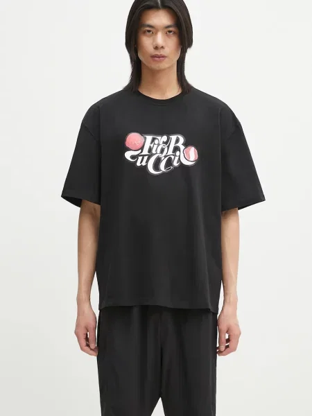 Футболка Fiorucci Curly Lollipop Logo Boxy T-Shirt з принтом чорний