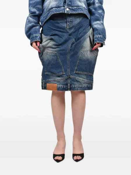 Fustă din denim Natasha Zinko albastru