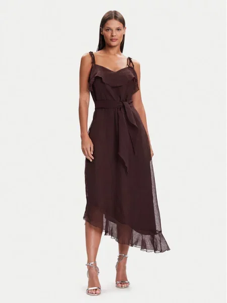 Koktejlové šaty Vero Moda hnědé