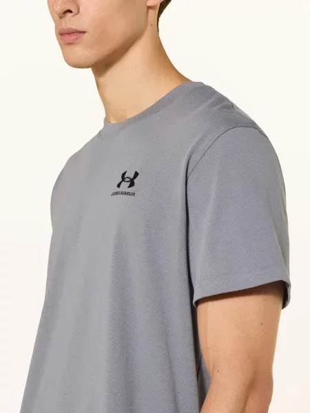 Tréninkové tričko Under Armour Logo Emb Heavyweight titan gray/black černé