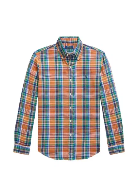 Polo majica Polo Ralph Lauren s vezom keper karirana plava