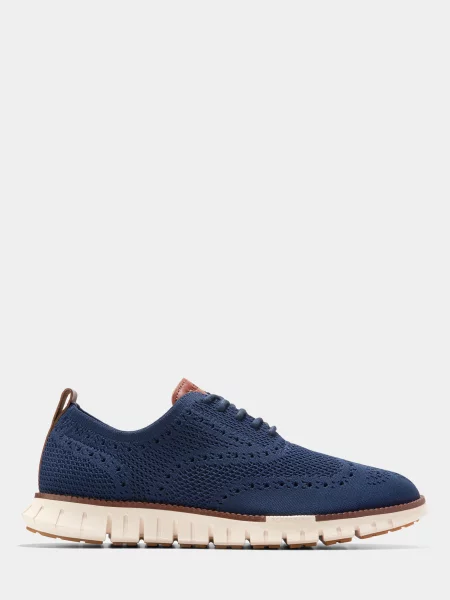 Оксфорди Cole Haan темно-синій поліестер/шкіра сині