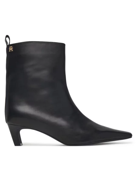 Tommy Hilfiger Aulinukai Kitten Heel Leather Ankle Boot juoda