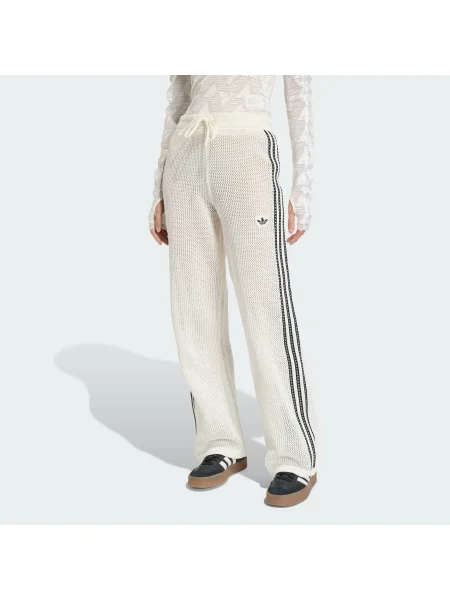 Adidas Pletene hlače Firebird Regular Fit bijela