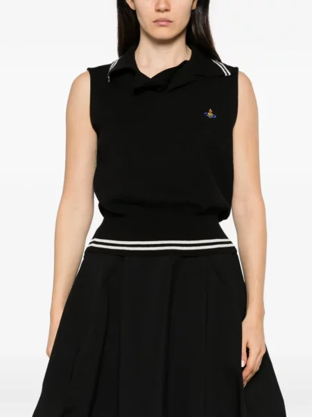 Top Vivienne Westwood cu broderie negru