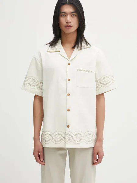 Košulja Drôle de Monsieur La Chemise BrodEe Tresses regular bež