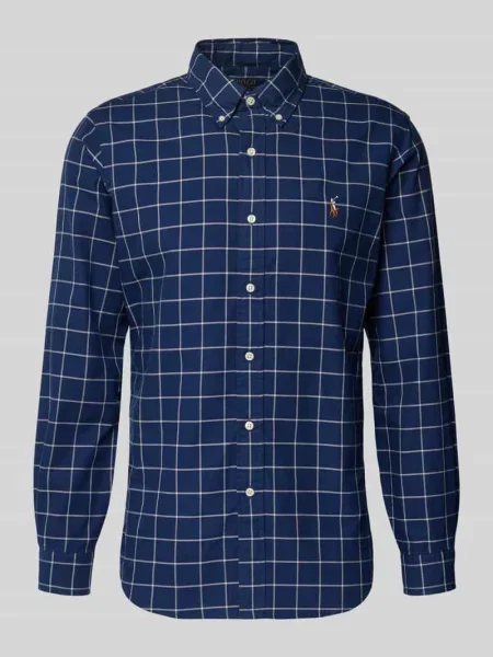 Koszula casualowa z kołnierzykiem typu button down Polo Ralph Lauren granatowa