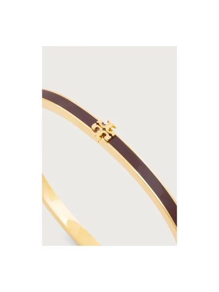 Tory Burch bransoletka mosiężna emaliowana Thin Icon żółta