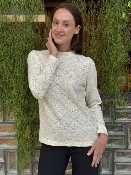 Джемпер CAT ORANGE молочний вовна/акрил помаранчевий