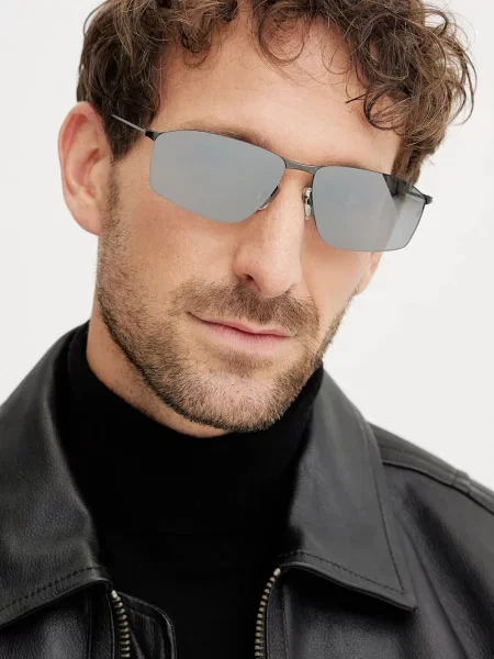 Lniane okulary przeciwsłoneczne Balenciaga szare