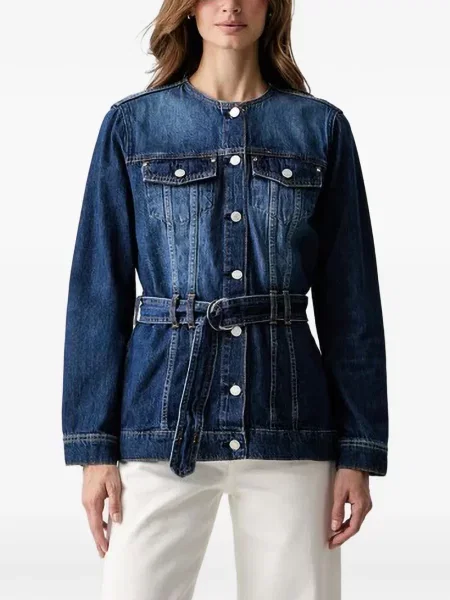 Cu centură geacă de blugi Guess albastru