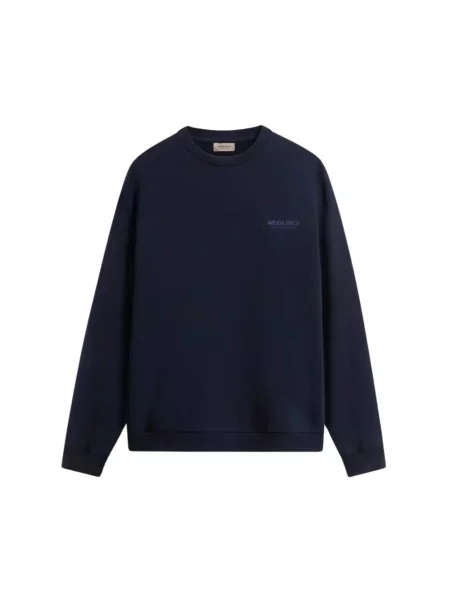 Bluza nierozpinana Woolrich z logo niebieska