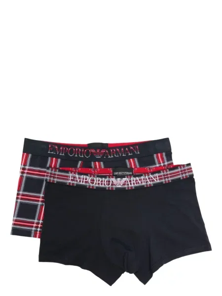 Boxeri Emporio Armani în carouri cu autograf