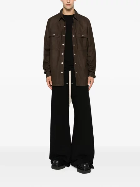 Cămașă Rick Owens din piele maro