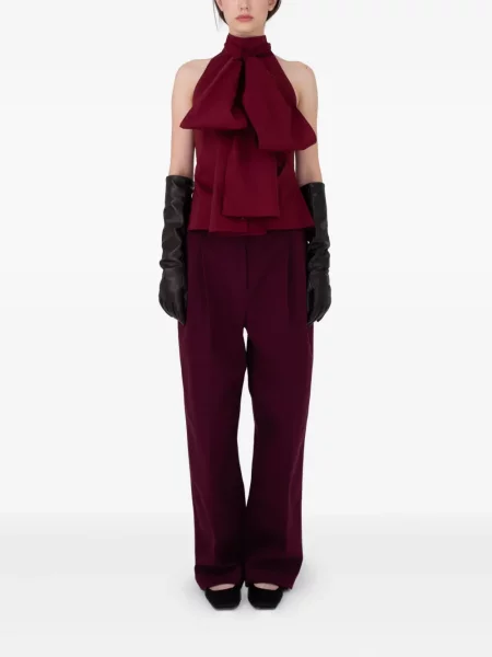 Pantaloni Rxquette plisate roșu