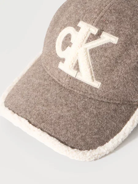 Calvin Klein Čiapka krémová / hnedá melírovaná béžová