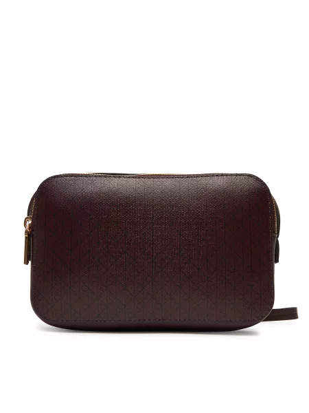 Rankinė Calvin Klein Emblem Aop Elongated Camera Bag Vyšninė juoda