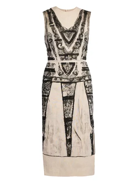 Rochie Erdem cu imagine de costum maro