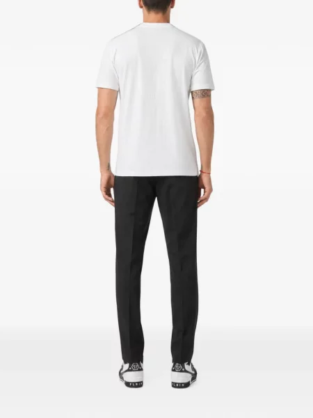 Tricou Philipp Plein din jacard alb