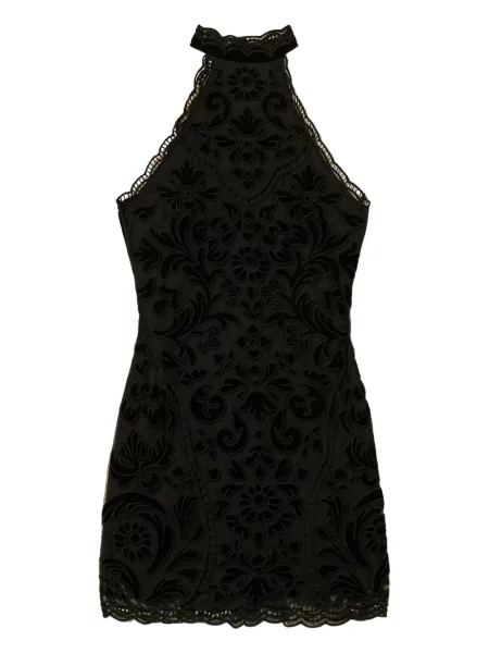 Rochie mini Twinset cu broderie de costum negru