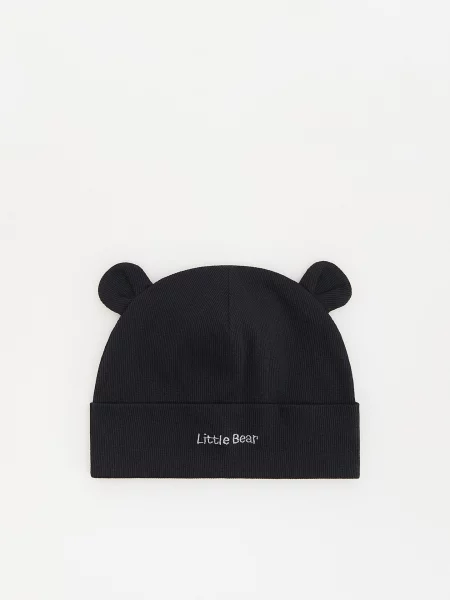 Reserved Beanie sapka fülekkel fekete