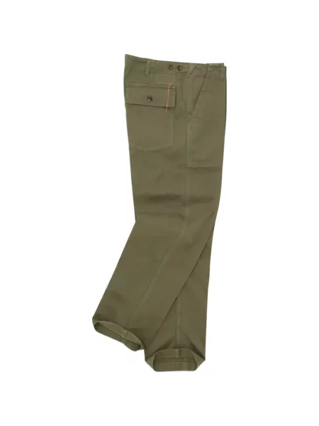 Pantaloni Fortela cu model herringbone verde