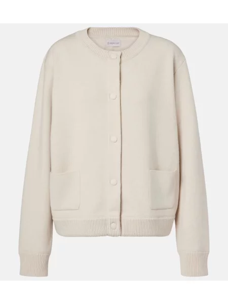 Kardigan Moncler wełniany biały